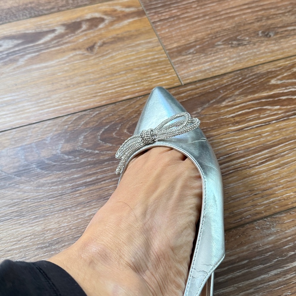 Bcbgeneration Metallic Silver Pointed Flats - image 2